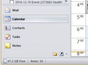 A picture showing the Nav buttons in MS Outlook 2010