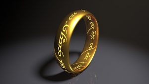 Ring with unreadable inscription. One ring to rule them all to represent one to-do list to rule them all.