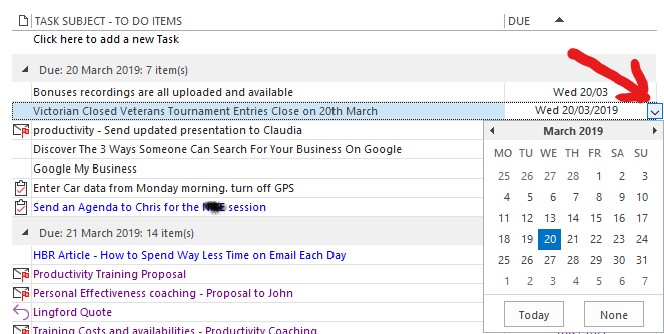 Customise Outlook To Do Bar