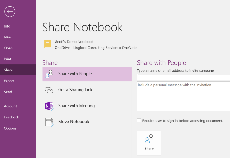 Share OneNote Screenshot