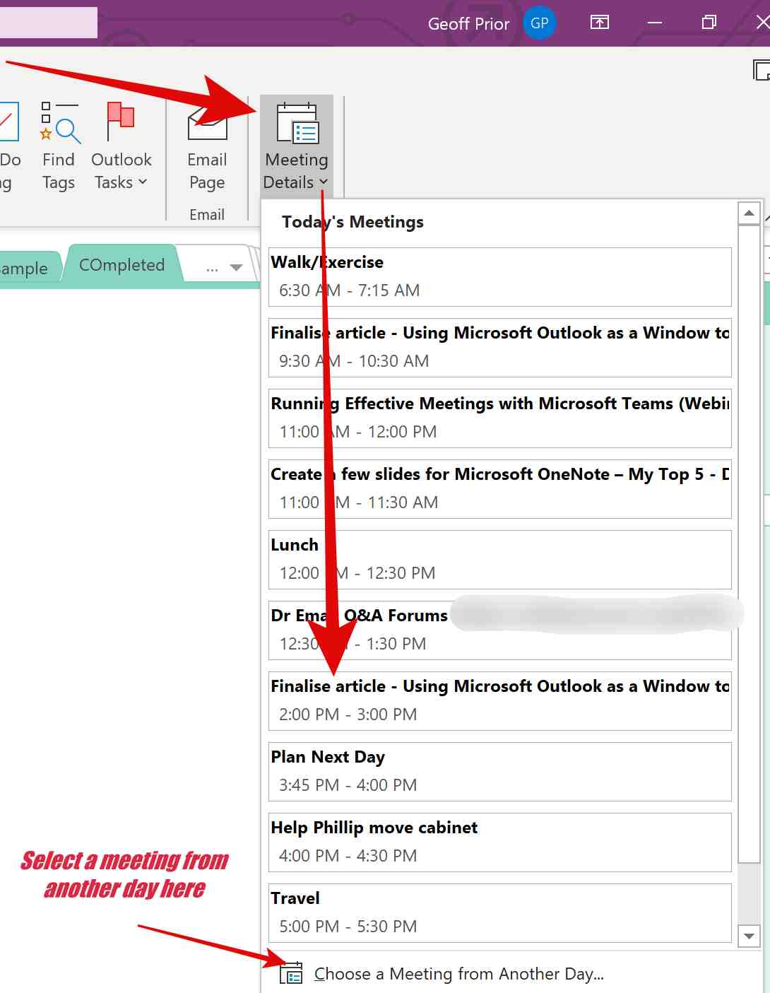 How to link your OneNote notes to a meeting in Outlook