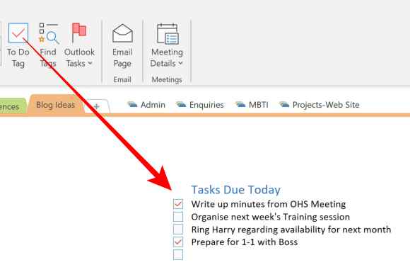 Create an Outlook Task in OneNote and this great