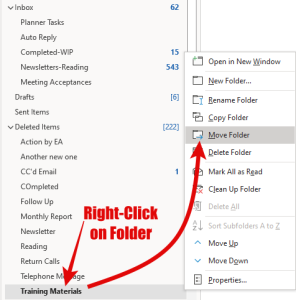 THis shows how to move a deleted email folder