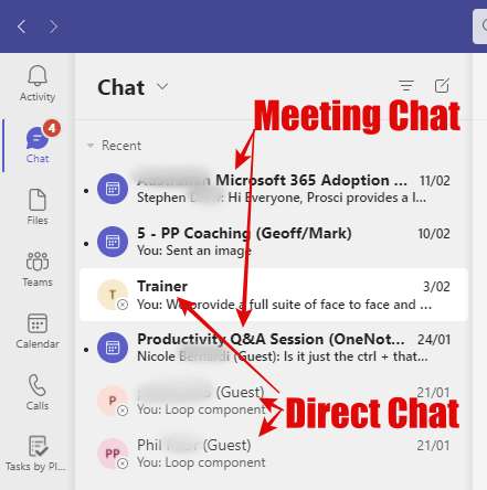 Screenshot showing MS Teams Chat.