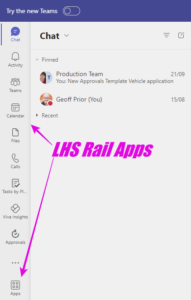 MS Teams LHS Rail Icons