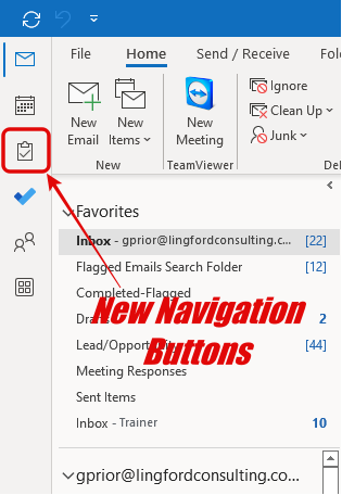 New Microsoft Outlook Navigation Bar Icons
