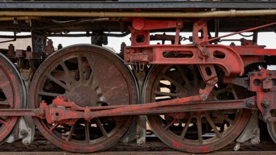 Picture of old train wheels. Don't oil those sqeaky wheels. urgent but not Important tasks