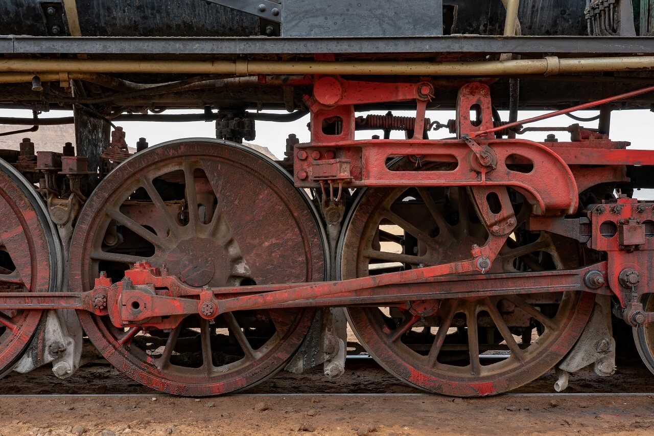 Picture of old train wheels. Don't oil those sqeaky wheels. urgent but not Important tasks