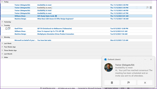 Consensus and scheduling screenshot in Scheduling Poll (FInd Time)